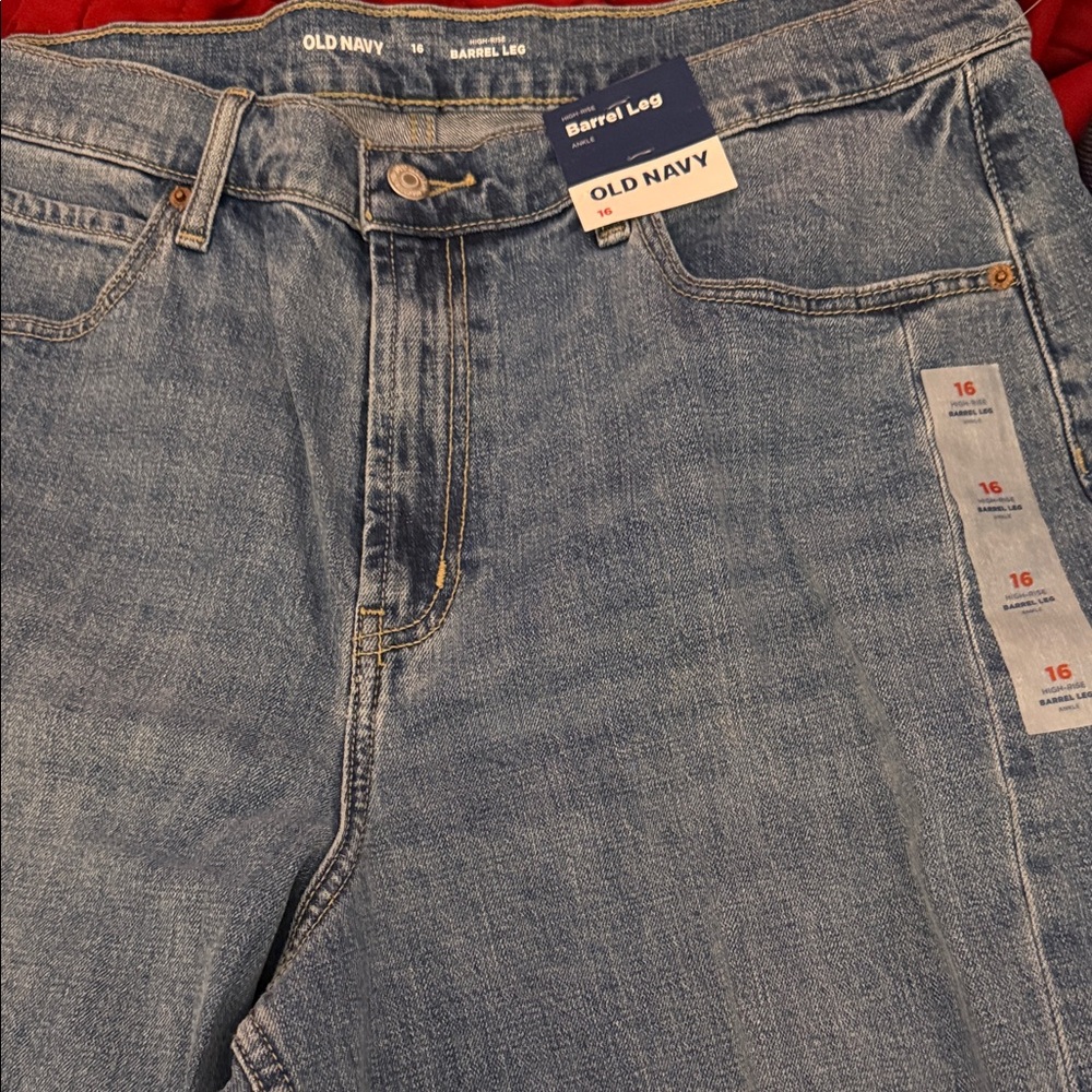 Old Navy high rise barrel size 16 New ankle Jeans - Light Blue Denim